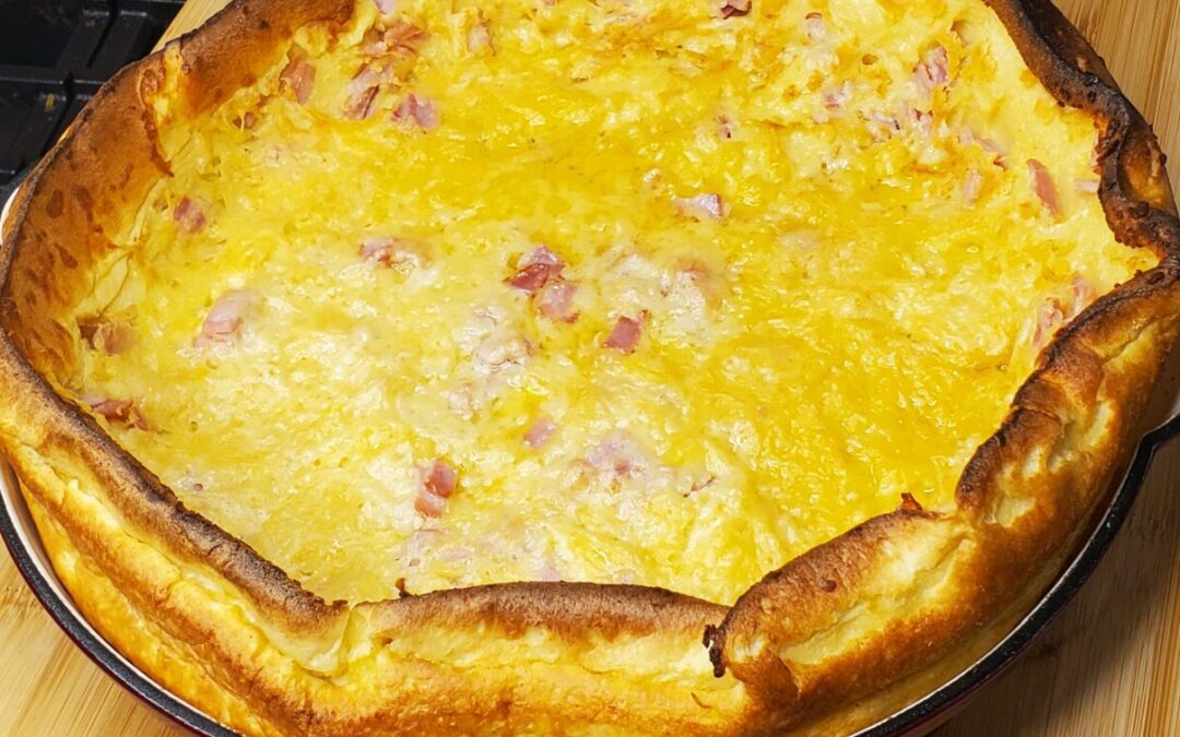 Savory Dutch Baby with Deli Meat & Cheese